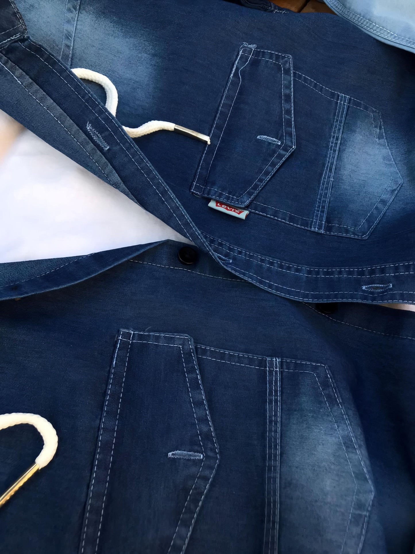 Levi's detachable hood denim Shirt