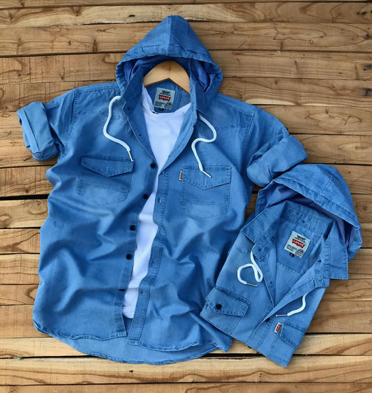 Levi's detachable hood denim Shirt